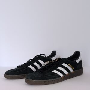 Adidas Black Suede Sneakers with White Stripes